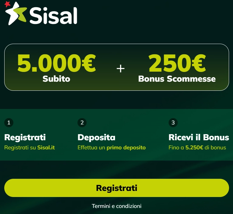 sisal offerta registrazione
