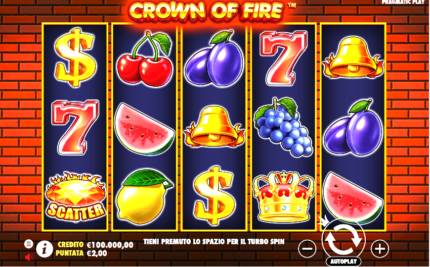 crown of fire schermata di gioco