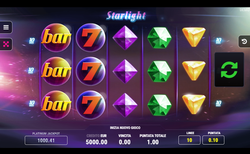 Starlight  schermata di gioco