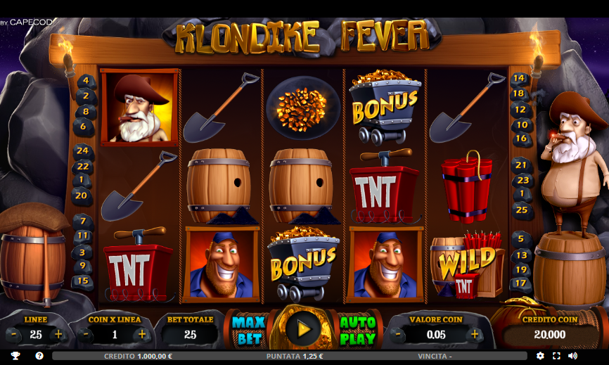 schermata di gioco Klondike Fever