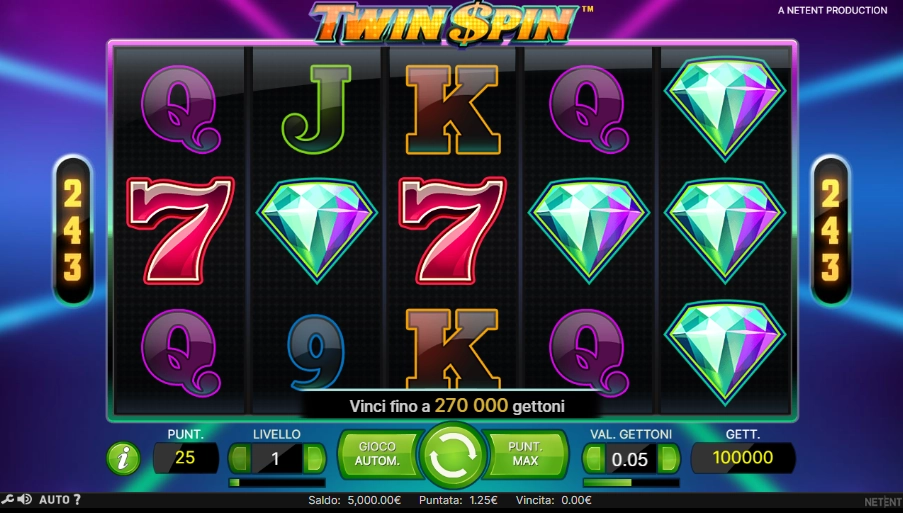 twin spin schermata di gioco