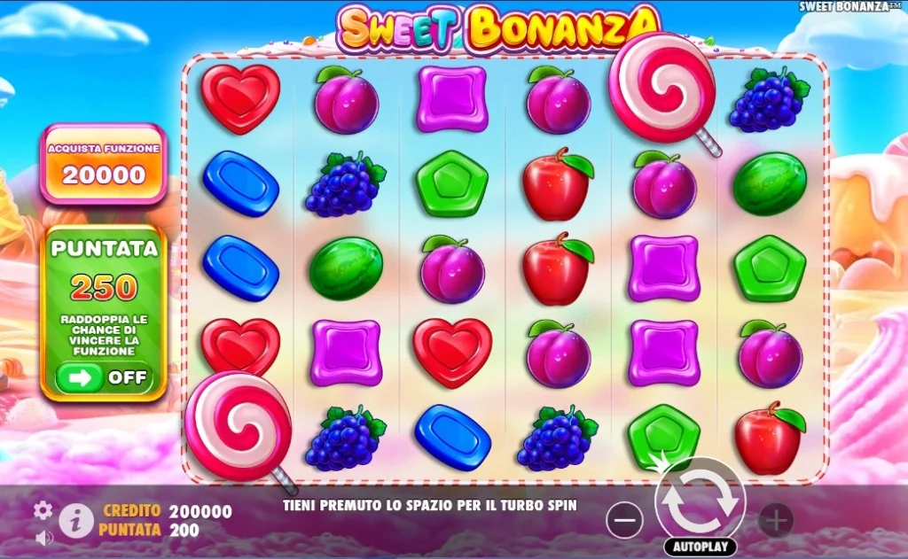 schermata gioco sweet bonanza