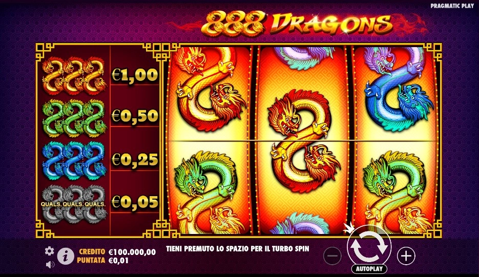 schermata di gioco 888 Dragons